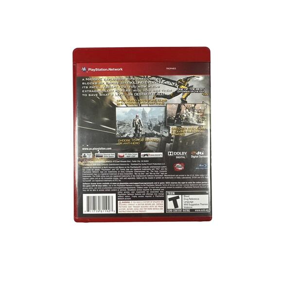 inFamous (Sony PlayStation 3, 2009) Authentic, CIB, Tested - Picture 3 of 3